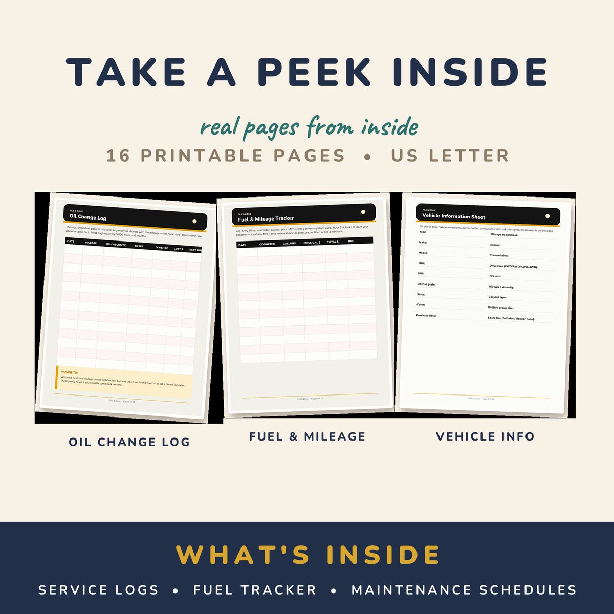 Car Maintenance Log & Tracker Pack — image 2