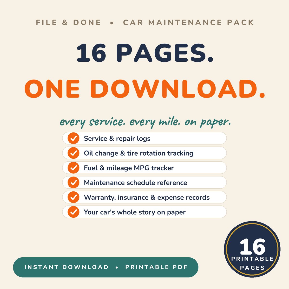 Car Maintenance Log & Tracker Pack — image 3