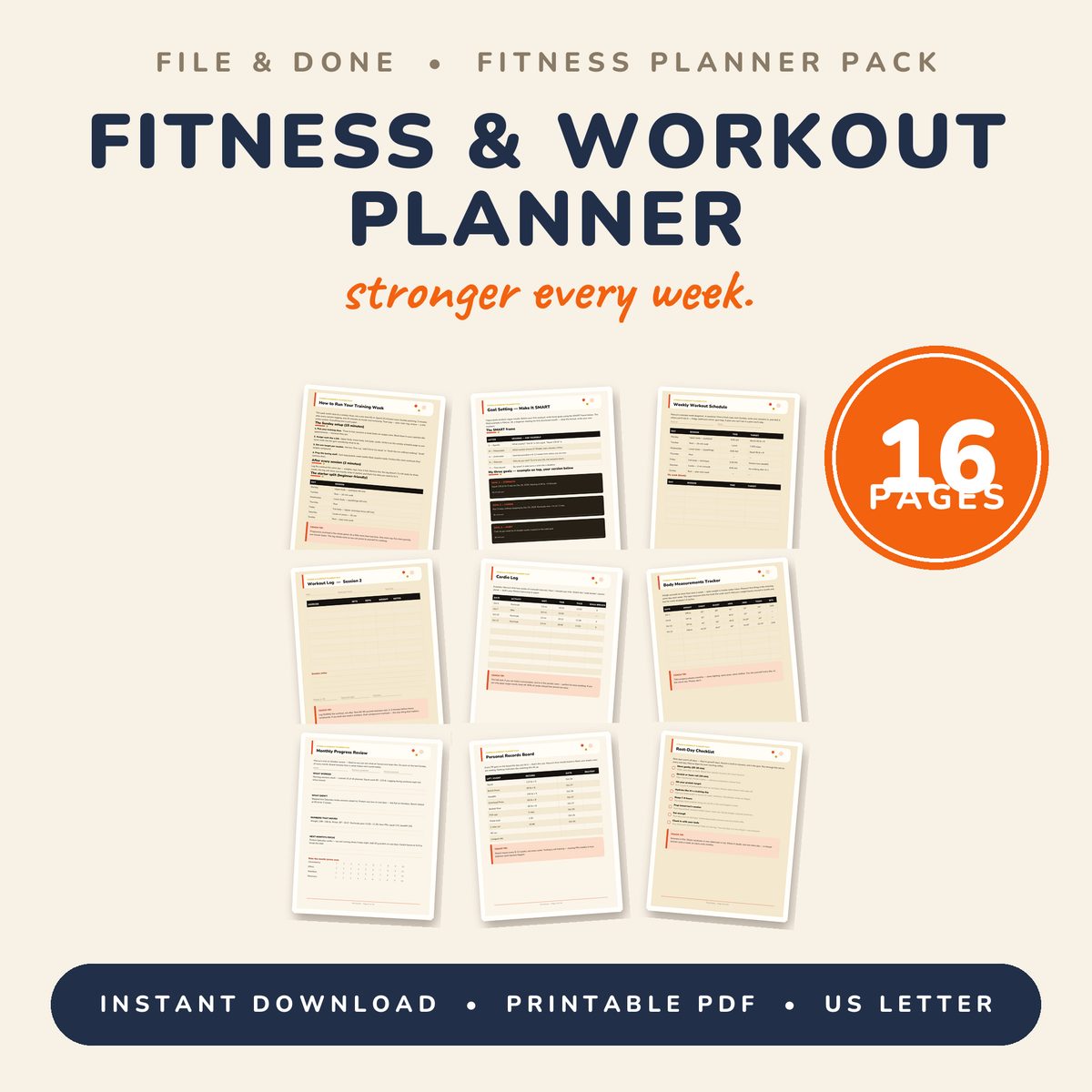 Fitness & Workout Planner Pack — cover