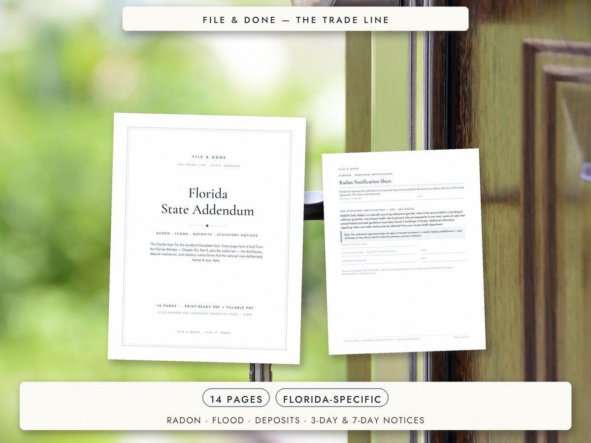 Florida Landlord Addendum — cover
