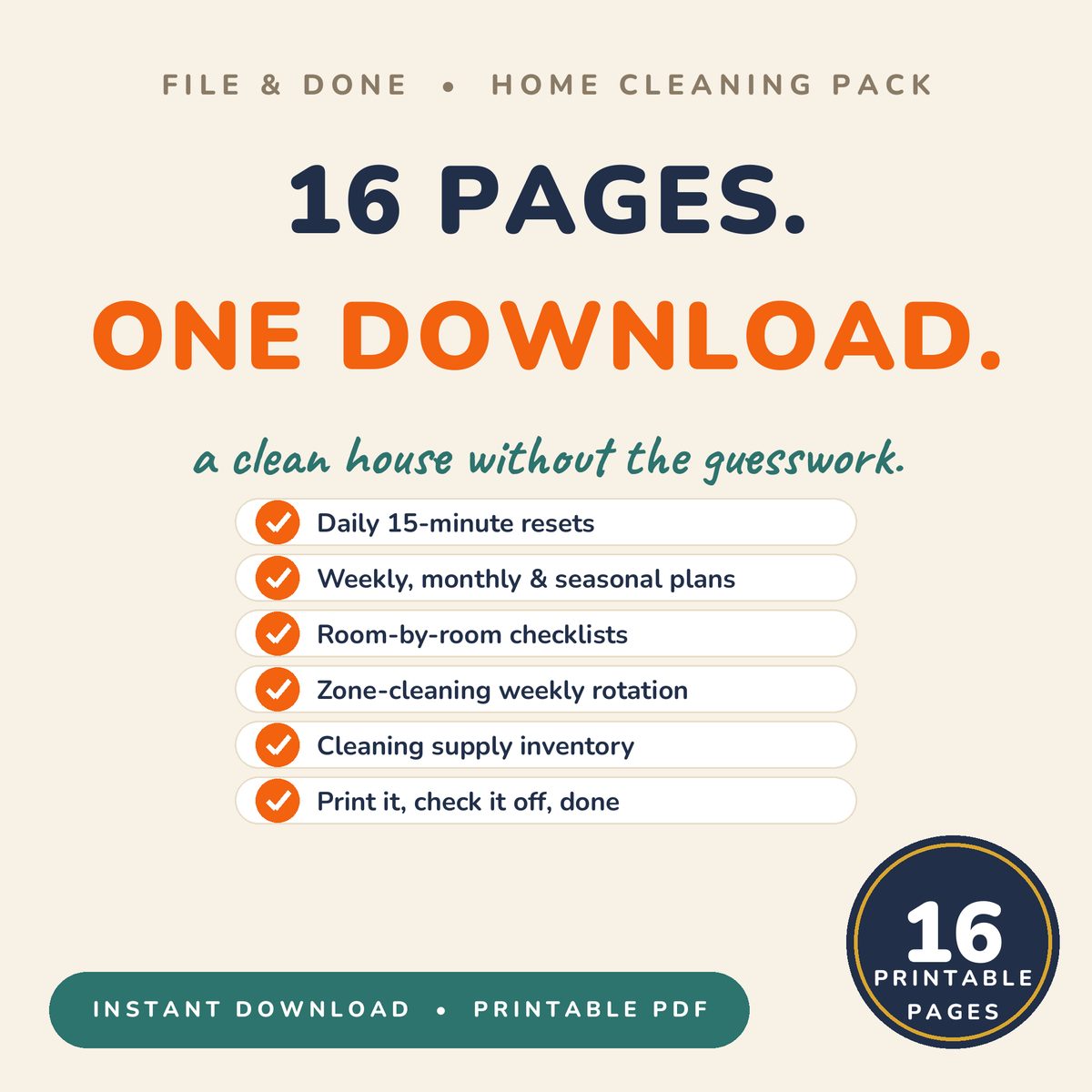 Home Cleaning Schedule & Checklist Pack — image 3